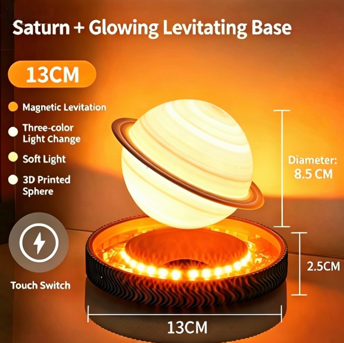 Magnetic Levitation Saturn Night Light